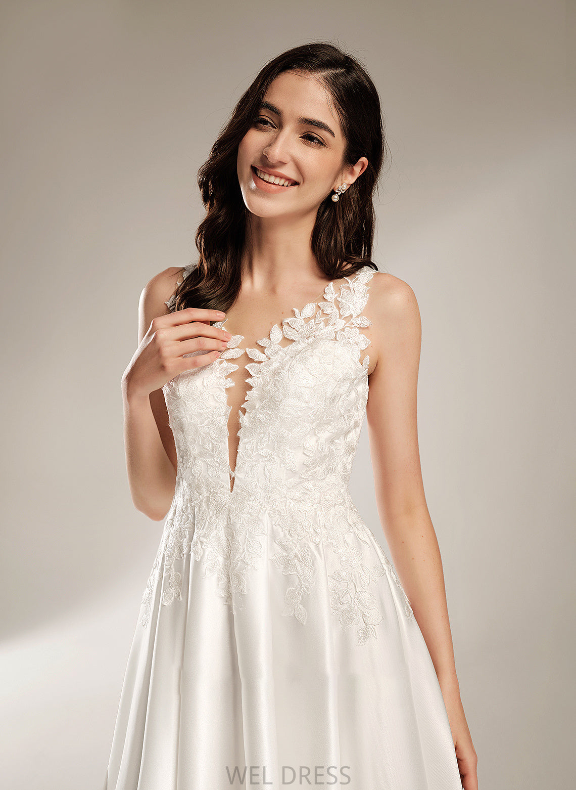 Wedding Dress Tea-Length Camryn Pockets Wedding Dresses V-neck A-Line With