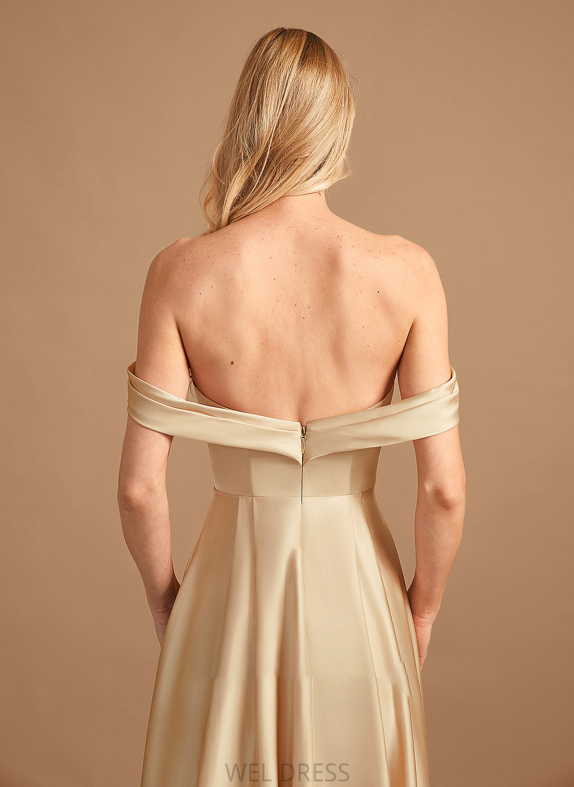 Fabric Silhouette Pockets Length Neckline Off-the-Shoulder Embellishment A-Line Floor-Length SplitFront Michaela Floor Length