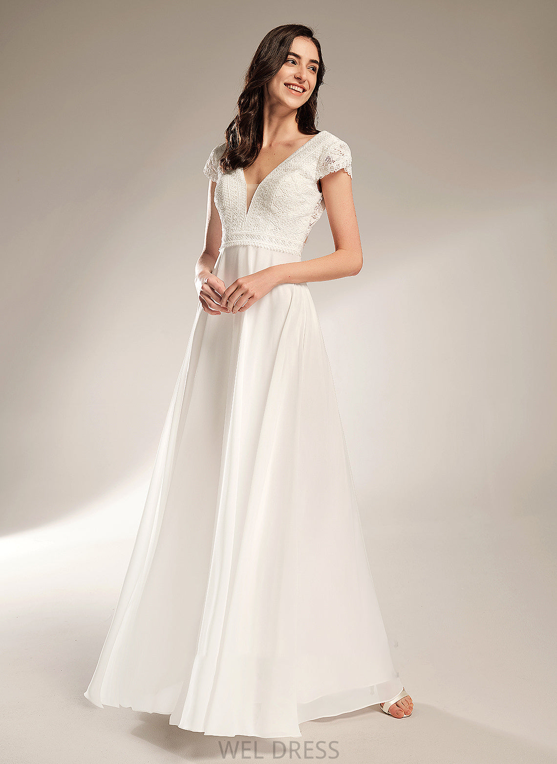 Floor-Length Dress Wedding Dresses A-Line V-neck Aria Wedding