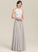 A-Line Silhouette Fabric Length Floor-Length ScoopNeck Lace Straps Neckline Keely Sleeveless Natural Waist