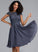 Knee-Length Aliya Chiffon Homecoming Dresses Neck A-Line Dress Homecoming Scoop
