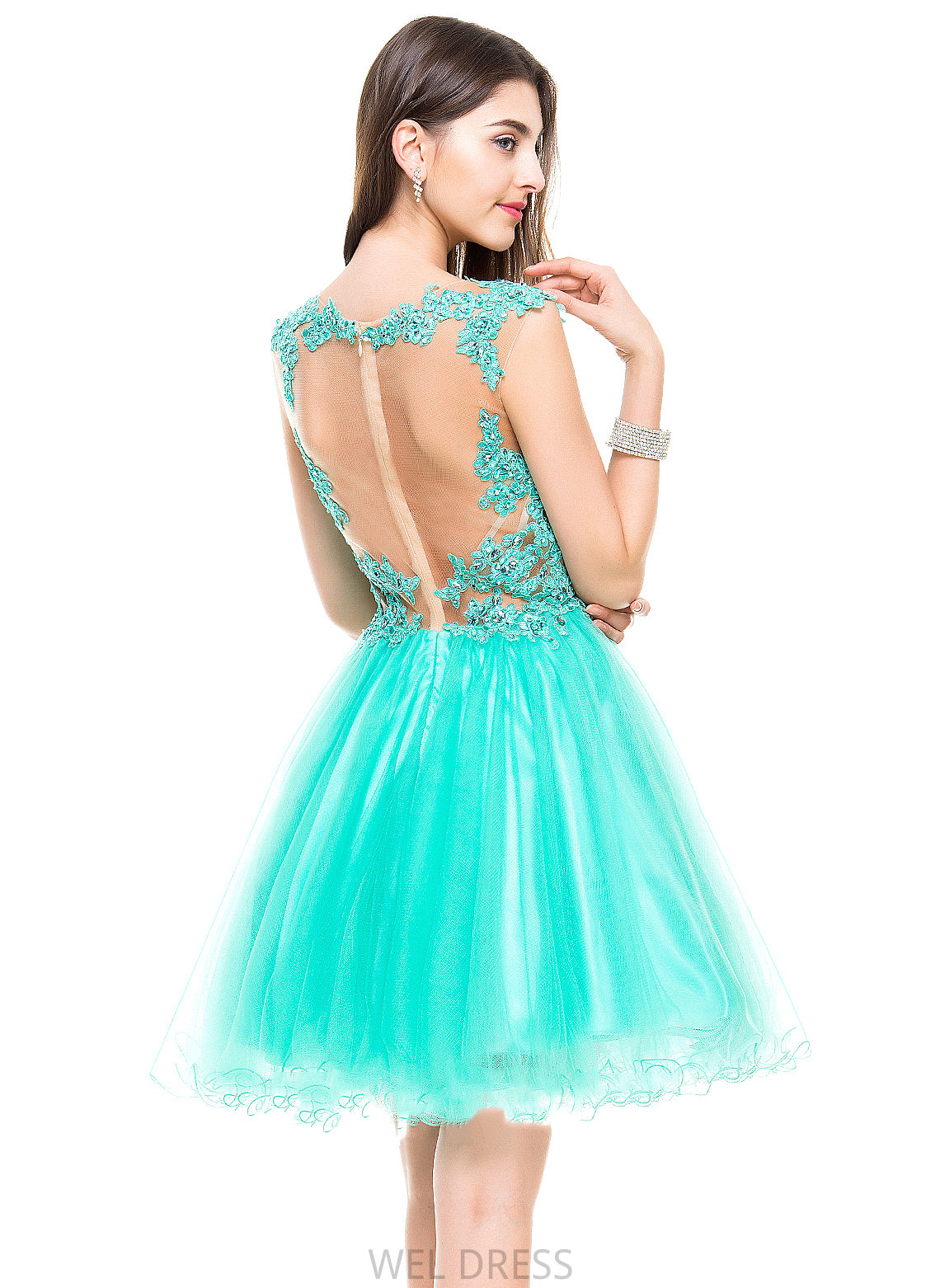 With Dress Appliques Mylie Tulle A-Line Short/Mini Lace Homecoming Homecoming Dresses Sweetheart Beading Sequins