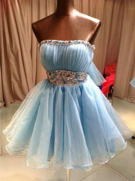 Sky Blue Beading Sexy Party Keely Homecoming Dresses Dress CD10120
