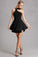 Short Black Formal Graduation Adeline Homecoming Dresses CD10179