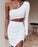 Sandy sexy white homecoming dress, Homecoming Dresses homecoming dress CD1045