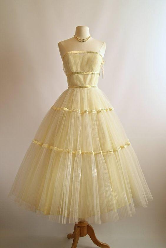 Vintage Carissa Homecoming Dresses Yellow Dress CD11152