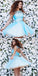Emily Blue Tulle Open Back with Beading, Homecoming Dresses Simple CD1119