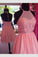 Halter Top Beading Open Back A-Lin Short Cheap Chiffon Pink Homecoming Dresses Cora CD111
