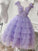 Purple Ashanti tulle Homecoming Dresses appliqué short homecoming dress, homecoming dress CD1123
