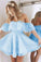 Short Sweetheart Ruffles Shoulder A Line Joselyn Homecoming Dresses CD11887