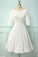 White Short Jaylin Homecoming Dresses Sleeves CD12437