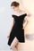 Chic Black Martina Homecoming Dresses High Low Off Shoulder CD13321