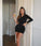 One Sleeve Khloe Homecoming Dresses Black Short CD14535