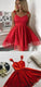 Charming Red Spaghetti Straps Homecoming Dresses Isabelle Short A-Line Tulle CD1528