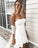Simple Square White Asymmetric Homecoming Dresses Leticia A-Line CD1538