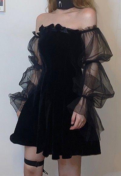 Pleated Essence Homecoming Dresses Gothic Dress With Mesh Sleeves CD15412