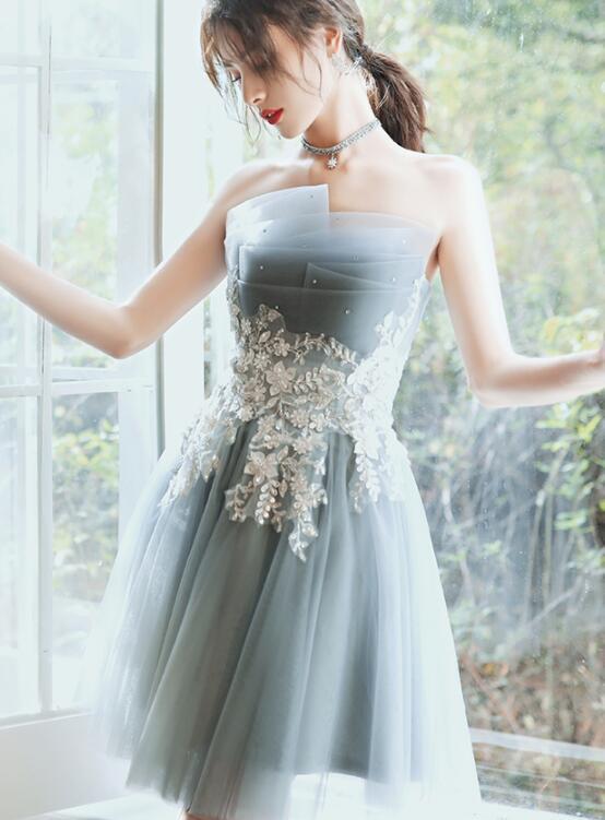 Charming Short Tulle With Applique Homecoming Dresses Kimora Lace CD15744
