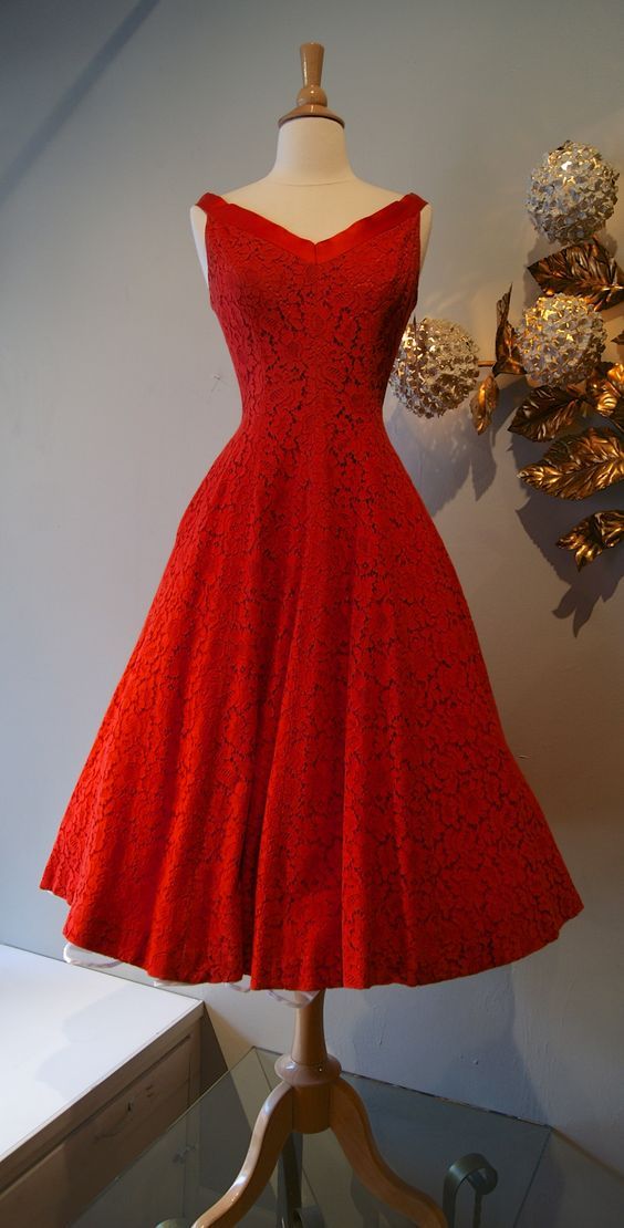 Red Dress Khloe Lace Homecoming Dresses A Line Dress CD1628