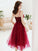 Burgundy Lace Cameron Homecoming Dresses Sequins Short CD19027