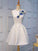 Unique White Applique Cheap Short Homecoming Dresses Lace Laura CD19715