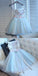 Light Sky Homecoming Dresses Madelyn Blue One Shoulder Short/Mini Drsess Juniors CD1991