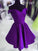 Satin Dayanara Homecoming Dresses Purple Off Shoulder Short Cute CD19924