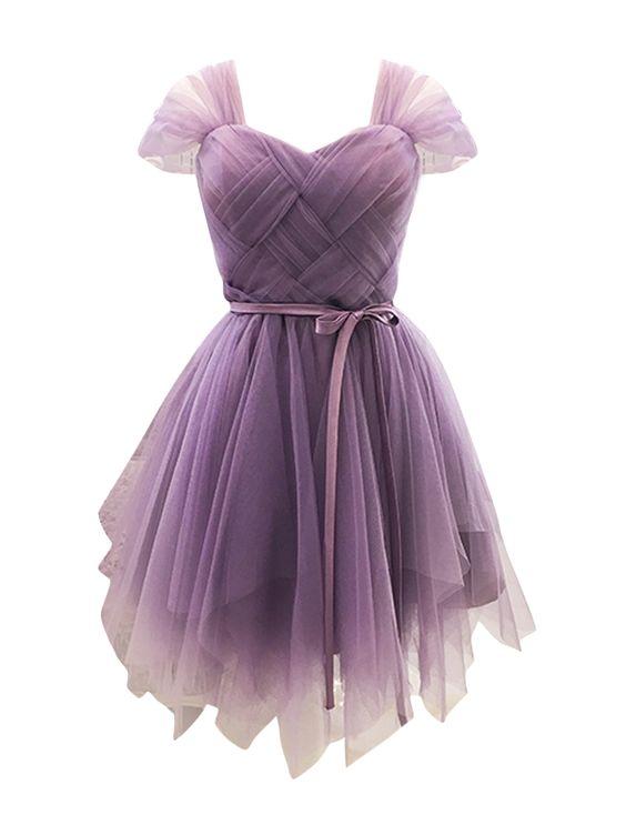 Homecoming Dresses Litzy Purple Sweetheart Stretch Back Tulle CD2176