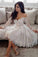 A-Line Off-The-Shoulder Long Jasmine Homecoming Dresses Sleeves CD226