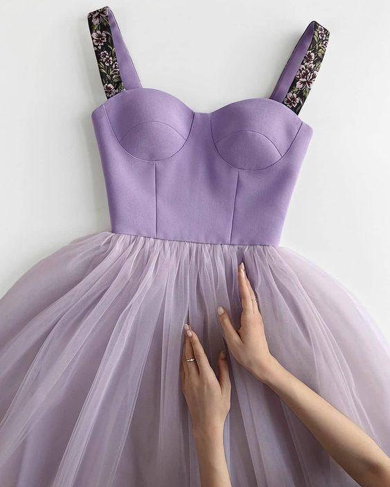 Purple Tulle Short Party Alessandra Homecoming Dresses Dress Short CD23173