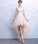 CHAMPAGNE Homecoming Dresses Jazlyn LACE HIGH LOW CD23510