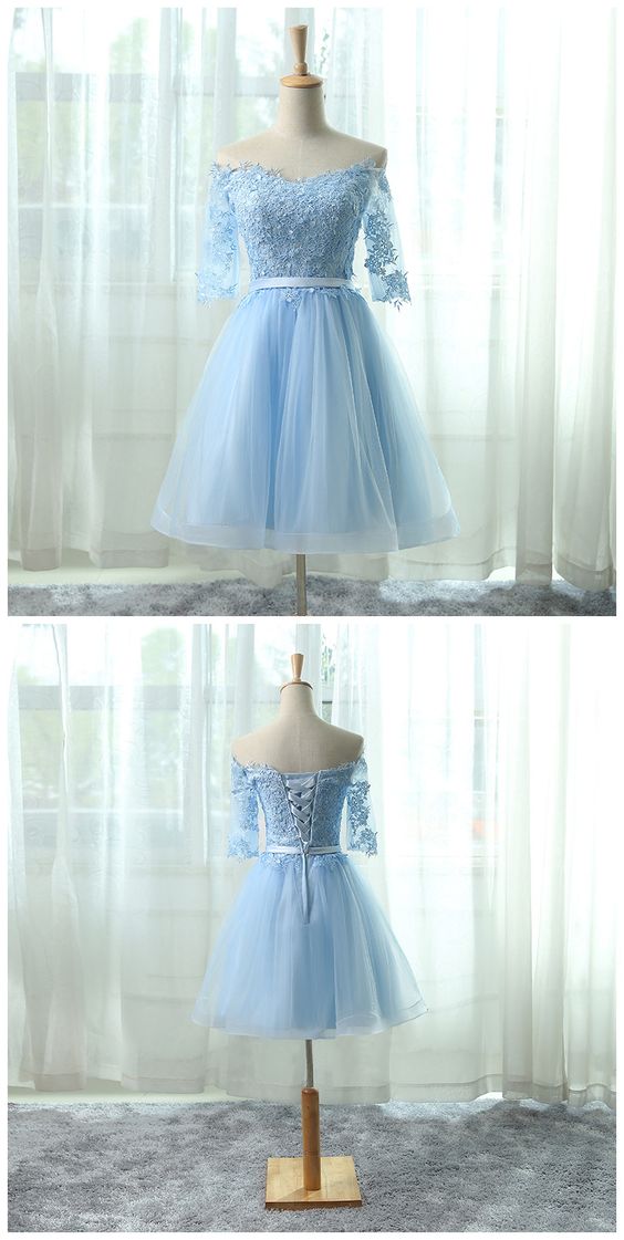 Elegant Homecoming Dresses , A-line , Light Hannah Blue CD2412