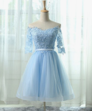 Elegant Homecoming Dresses , A-line , Light Hannah Blue CD2412