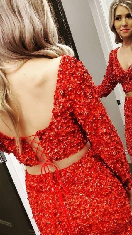 Short Red Sequin Homecoming Dresses Lea CD24183