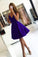Short Purple Ruffle Party Dress Alannah Homecoming Dresses CD2443