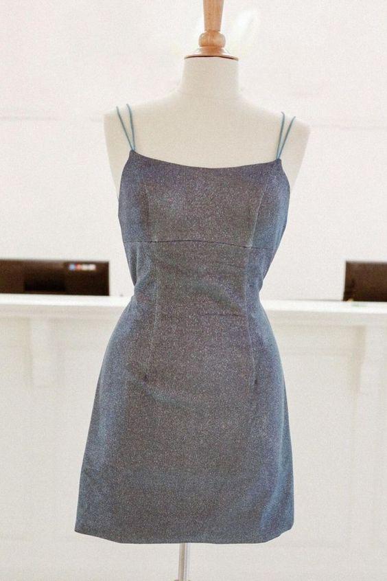 Tight Homecoming Dresses Marina Grey Short With Double Straps CD24699