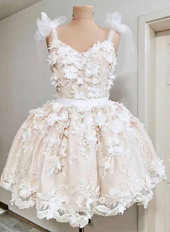 Cute Tulle Homecoming Dresses Kimberly Applique Short Dress CD2474