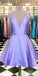 Simple Short Dress Lavender Homecoming Dresses Alexandria Satin CD2649