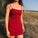 Spaghetti Homecoming Dresses Taryn Strap Dress Red Short CD271