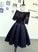 Homecoming Dresses Setlla Satin Lace Black Short Dress CD2795