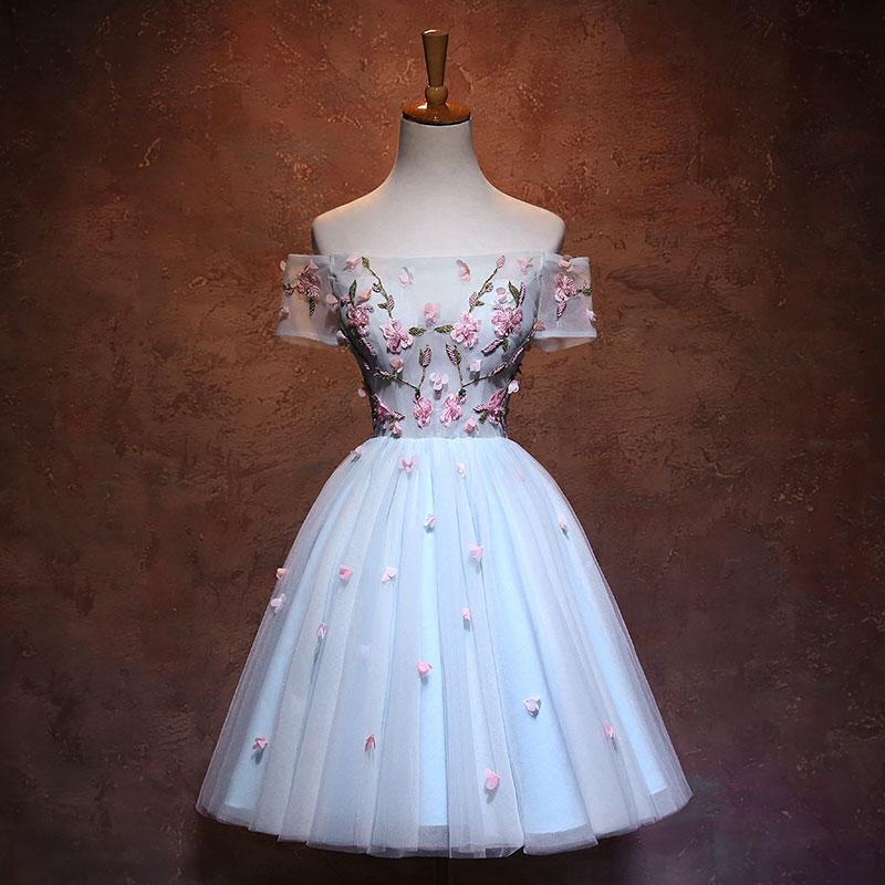 CUTE TULLE APPLIQUE Homecoming Dresses Mira SHORT DRESS CD3010