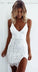 A-Line Spaghetti Straps Gia Homecoming Dresses Lace White CD3089