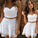 Two Piece Straps Short Lace Cocktail Joselyn Homecoming Dresses White Dress Cheap CD319