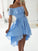 Marlene Off The Shoulder Blue Homecoming Dresses , Chiffon CD3369