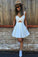 Homecoming Dresses A-Line Kendall White , Short CD3420