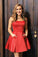 Anahi Homecoming Dresses Cute A-Line Strapless Red Short CD3468