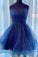 Cute Sparkle Navy Paityn Homecoming Dresses Blue CD3501