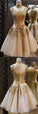 Alyvia Gold , A-line Homecoming Dresses , High-neck CD359