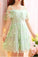 2022 A Line Homecoming Dresses Crystal Green Short Dress CD3680