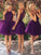 Homecoming Dresses Emilia A line Straps Grape, Short homecoming Dress CD37