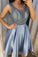Sariah Homecoming Dresses Short Blue With Blue Sequins Top CD3823